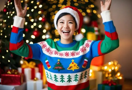 Kvinde i sjov julesweater